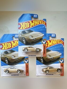 Mattel 1983 Porsche 928S Hot Wheels Set - Gold and Black  - Lot of 3
